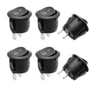 Kryzulax 6 Piezas interruptores basculantes de 12 V,Interruptor de 2 pines,Interruptor Basculante Redondo 6A 250VAC 10A 125VAC,para Coche Barco Motocicleta Dispensador de Agua
