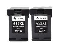 KRZkwA Cartucho de Tinta 652xl Compatible para Escritorio 1115 1118 2135 2136 2138 3635 3636 3835 4535 Impresoras(2Pack BK)