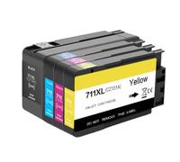 KRZkwA Cartucho de Tinta Compatible 711XL, Paquete de 4 Suministros de Impresora compatibles con DesignJet T120 T520, reemplazo para el número de Pieza BFHH 711(711-1 Set)