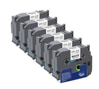 KRZkwA Cinta Compatible de 18 mm 6pk 10pk Tzes241 Negro en Blanco para el Fabricante de Etiquetas Adhesivo acrílico de Torta TZE S241 Compatible(6PK)