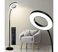 KS KINGSTAR Lámpara de pie moderna lámpara de pie para sofá, lámparas de lectura lateral, 3 colores, luz de poste alto con control remoto para aprendizaje en vivo y lectura, sala de estar, dormitorio,