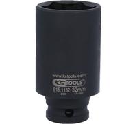 KS TOOLS 1/2" Casquillo de Fuerza Hexagonal, Largo, 32mm Taladradora 515.1132