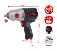 KS Tools 1/2" MONSTER Llave De Impacto Neumática De Alto Rendimiento, 1690NM