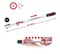 KS Tools 1/2“ Teleskop-Umschaltknarre, Extra Largo, 72-Zahn Extraíble Bis 60cm