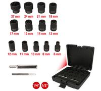 KS TOOLS 1/4 "+ 1/2" Spiral-Profil-Kraft-Stecknuss-Satz, 15-tlg
