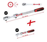 KS Tools 1/4" + 1/2" Teleskop-Umschaltknarren-Satz En Anexo 2-tlg Trinquete Kit