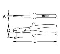 KS Tools 117.1283 - Alicate de fuerza de corte lateral Classic para 1000 V (tamaño: 205 mm)