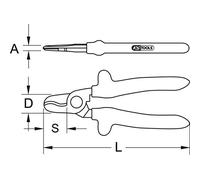 KS Tools 117.1287 - Cortacables de una mano Classic para 1000 V (tamaño: 165 mm)