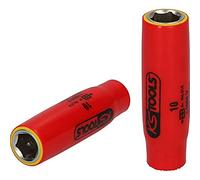 KS Tools 117.2343 Llave de vaso con punta de 1/4" y aislamiento protector, 6 mm, larga