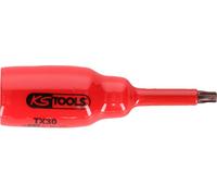 KS Tools 117.2437 Llave de vaso con punta de 1/2" y aislamiento protector para tornillos Torx, T30, corta