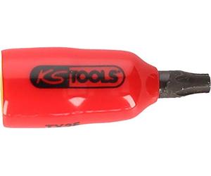 KS Tools 117.2475 Llave de vaso con punta de 1/4" y aislamiento protector para tornillos Torx, T25