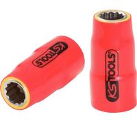 KS Tools 117.3813 Llave de vaso de 3/8" con aislamiento protector, 23 mm
