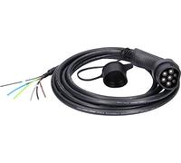 KS Tools 117.7235 Cable de carga efuturo, forma recta, extremo libre a enchufe de tipo 2 para conexión a una caja de pared, trifásico, hasta 11 kW, 16 A, 400 V, Modo 3, 5 metros