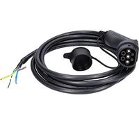 KS Tools 117.7255 Cable de carga efuturo, forma recta, extremo libre a enchufe de tipo 2 para conexión a una caja de pared, monofásico, hasta 7,4 kW, 32 A, 230 V, Modo 3, 5 metros