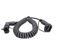 KS Tools 117.7350 Cable de carga en espiral efuturo, enchufe de tipo 2 a tipo 2, monofásico, hasta 7,4 kW, 32 A, 230 V, Modo 3, 8 metros