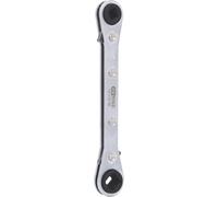 KS Tools 130.0122 Llave de carraca 4 en 1 conmutable para refrigeración y climatización