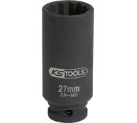 KS Tools 150.1703-E Llave de vaso de impacto especial para árboles de transmisión, 1/2", 27 mm, colgador