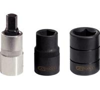 KS Tools 150.2140 1/2" Juego de llaves de vaso especiales para pinzas de freno, 3 pzs
