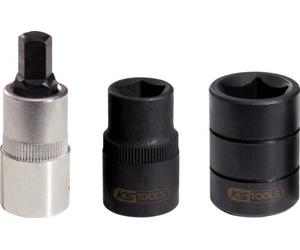 KS Tools 150.2140 1/2" Juego de llaves de vaso especiales para pinzas de freno, 3 pzs