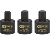 KS Tools 150.2225 3/8" Juego de llaves de vaso para pinzas de freno, 3 pzs