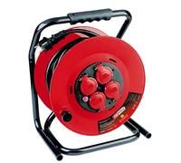 KS Tools - 150.4222F - Carrete eléctrico (16 A/230 V, 40 m, 4 enchufes con válvula de 16 A/230 V, asa de transporte