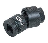 KS Tools 150.9257 Llave de vaso articulada con punta de 3/8" de servicio de aceite para tornillos con encastre hexagonal, 17 mm
