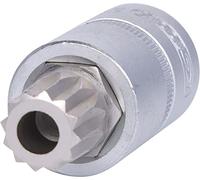 KS Tools Llave de vaso 150.9364 para servicio de aceite XZN M16 con agujero 1/2"