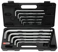 KS Tools 151.2150 - Pack de 10 piezas con llaves Allen con cabeza de bola y hexágono interior, modelo extra largo (tamaño: 3-17 mm)