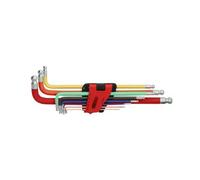 KS Tools 151.3222 Juego de llaves Allen con cabeza de bola doble, extralargas, 9 pzs