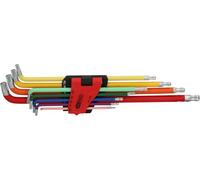 KS Tools 151.4530 Juego de llaves Allen Torx con cabeza de bola, extralargas y en ángulo de 108°, 9 pzs