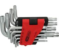 KS Tools 151.4570 Juego de Llaves Torx acodadas con orificio, 9 pzs TB10-TB50