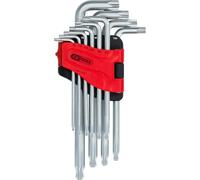 KS Tools 151.5180 Juego de llaves acodadas Torx con cabeza de bola, largas, 10 pzs
