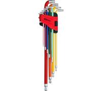 KS Tools 151.5210 Juego de llaves acodadas Torx con cabeza de bola, extralargas, 9 pzs
