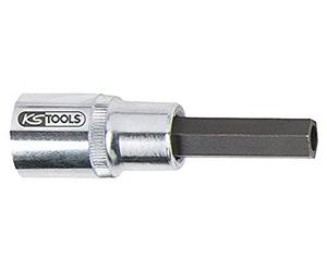 KS Tools 152.1086 Llave de vaso tipo Allen para inyectores, con orificio, 10 mm, Ø6 mm