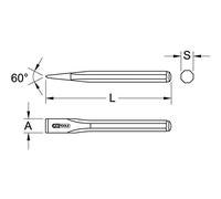 KS Tools 156.0532 - Cincel plano, 16x300mm con el eje octogonal | Tijeras de albañil cuerpo octogonal - Ø 16 mm - L.300 mm