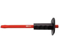 KS Tools 156.0537 - Cincel plano, empuñadura, 16x350mm con el eje octogonal | Tijeras de albañil cuerpo hexagonal - Mango de seguridad paragolpes - Ø16 mm - L.350 mm, cromo vanadio