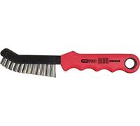 KS Tools 201.2321 - Cepillo de alambre de acero para pastillas de freno de 2 hileras, recto y puntiagudo (tamaño: 225 mm)