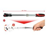 KS Tools 3/8" Slimpower Teleskop-Gelenk-Umschaltknarre, 72 Diente, Slim