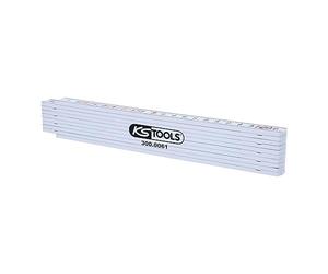 KS Tools 300.0061 Regla plegable de plástico, blanca, 2m
