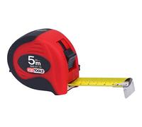 KS Tools 300.0115 Cinta métrica con bloqueo y clip para cinturón, negra-rojo, 5m, 25mm