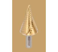 KS Tools 330.2376 Broca escalonada HSS TiN extracorta,Ø 4-30mm, 14 niveles