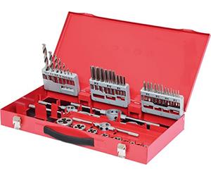 KS Tools 331.0644 - Pack de 44 piezas de acero HSS con herramientas de roscar, en maletín de metal