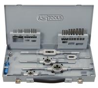 KS Tools 331.0744 Juego de herramientas de roscado y aterrajado HSS Co en casete industrial, 44 pzs