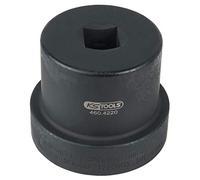 KS Tools 460.4220 Llave de vaso de 1" para tuercas de eje con cubo guía, 12 cantos, 80 mm