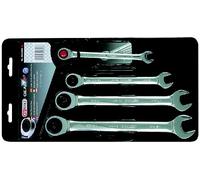 KS Tools 503.4204 - Pack de 4 piezas con llaves combinadas con carraca Gear (entrecaras 10-19 mm)