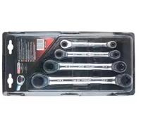 KS Tools 503.4364 Juego de llaves de estrella dobles de carraca Torx-E GEARplus, 4 pzs