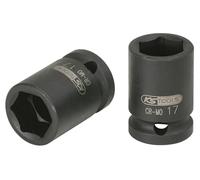 KS Tools 515.0052 - Vaso de impacto hexagonal, corto (tamaño: 1/2" y 1.1/8")