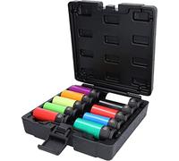 KS Tools 515.0890 Juego de llaves de vaso de impacto especiales de 1/2" para llantas de aluminio, 10 pzs