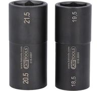 KS Tools 515.0895 Juego de llaves de vaso de impacto especiales de 1/2" para llantas de aluminio de Ford, 18,5 / 19,5 / 20,5 / 21,5 mm, 2 pzs