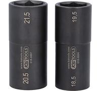 KS Tools 515.0895 Juego de llaves de vaso de impacto especiales de 1/2" para llantas de aluminio de Ford, 18,5 / 19,5 / 20,5 / 21,5 mm, 2 pzs